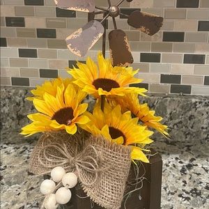 Rustic Farmhouse Sunflowers Floral Arrangement